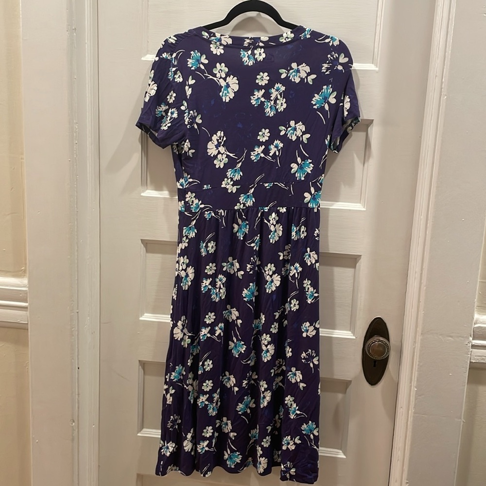 LLBEAN NWT women’s Small floral blue midi dress - Picture 5 of 5